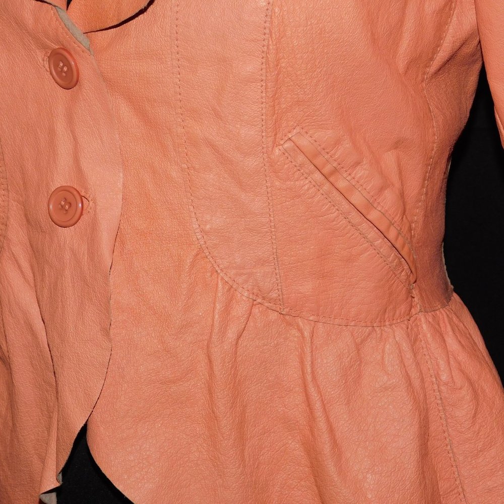 Cami % Leather Button Down Jacket Size 4 - image 4